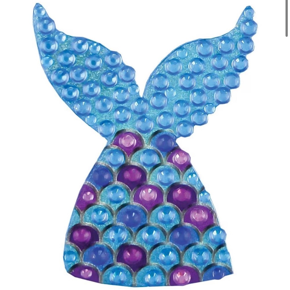 iscream Sparkly Rhinestone Mermaid Tail 2" Mini Vinyl Cling Decal - New